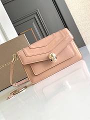 Bvlgari Serpenti Forever East West Handbag Shoulder Bag Patent Pink - 22x13x5.5cm - 1