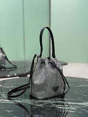 Prada Mini Crystal Studded Satin Bag Crystal 1BE067 - 19.5x15.5x10cm - 6