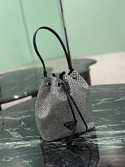 Prada Mini Crystal Studded Satin Bag Crystal 1BE067 - 19.5x15.5x10cm - 3