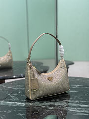 Prada Re-Edition 2005 Mini Crystal Studded Satin Bag Sand Beige 1BC204 - 22x18x6cm - 6