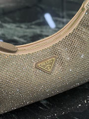 Prada Re-Edition 2005 Mini Crystal Studded Satin Bag Sand Beige 1BC204 - 22x18x6cm - 2