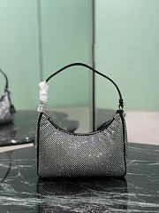 Prada Re-Edition 2005 Mini Crystal Studded Satin Bag Crystal 1BC204 - 22x18x6cm - 6