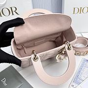 Small Lady Dior Bag with Strap Rose Soupir Cannage Lambskin - 20x18x8cm  - 5