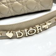 Small Lady Dior Bag with Strap Dark Beige Cannage Lambskin - 20x18x8cm  - 5