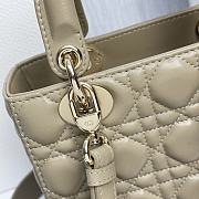 Small Lady Dior Bag with Strap Dark Beige Cannage Lambskin - 20x18x8cm  - 4