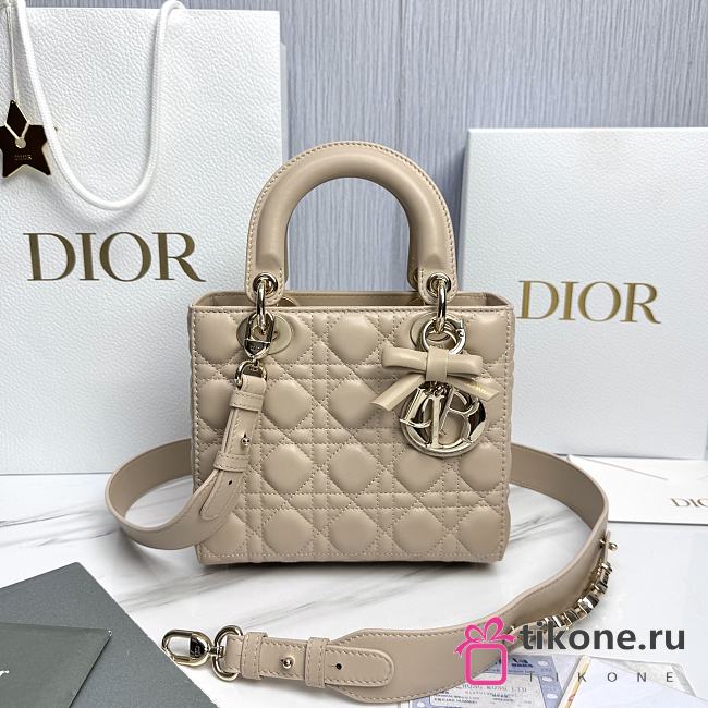 Small Lady Dior Bag with Strap Trench Cannage Lambskin - 20x18x8cm  - 1