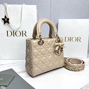 Small Lady Dior Bag with Strap Trench Cannage Lambskin - 20x18x8cm  - 3
