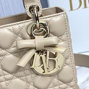 Small Lady Dior Bag with Strap Trench Cannage Lambskin - 20x18x8cm  - 4
