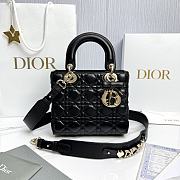 Small Lady Dior Bag with Strap Black Cannage Lambskin - 20x18x8cm - 1