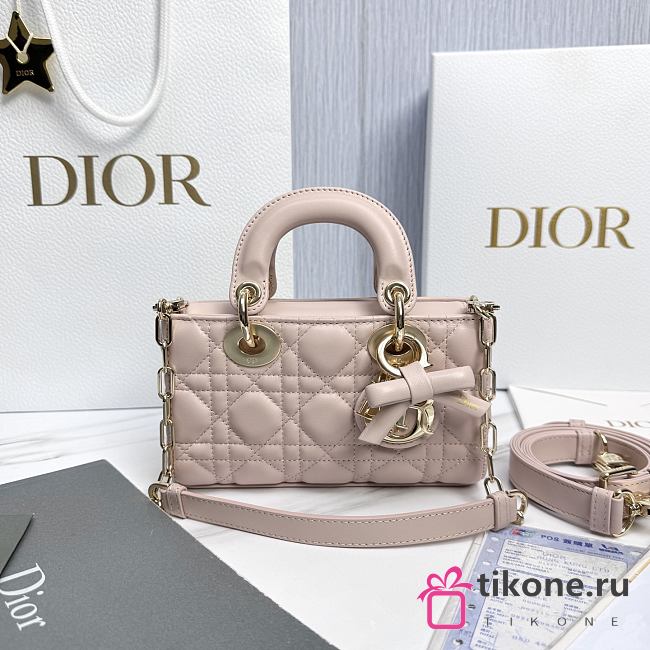 Dior Mini Lady D-Joy Bag Rose Soupir Cannage Lambskin - 19x10.5x5.5cm - 1
