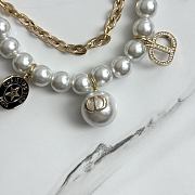 Dior Bag Charm Short Gold-Finish Metal White Resin Pearls 20cm (bills over $500) - 4