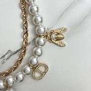 Dior Bag Charm Long Gold-Finish Metal White Resin Pearls 20cm (bills over $500) - 3