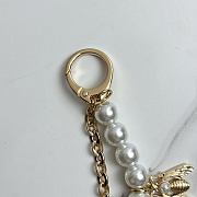Dior Bag Charm Long Gold-Finish Metal White Resin Pearls 20cm (bills over $500) - 2