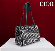 Small Shopping Bag Blue Dior Oblique Jacquard - 27x19x13.5cm - 5