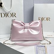 Small Dior Bow Bag Pink Iridescent Lambskin - 26x16x10cm - 1