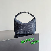 Bottega Veneta Wallace in Denim Boucle Navy/White/Space - 22x13x9cm - 1