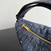 Bottega Veneta Wallace in Denim Boucle Navy/White/Space - 22x13x9cm - 5