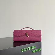 Bottega Veneta Andiamo Clutch in Ostrich Leather Cinnabar - 31x13x3cm - 3