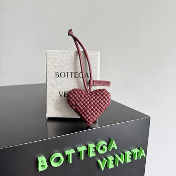 Bottega Veneta Heart Charm Intreccio Nappa Leather Burgundy