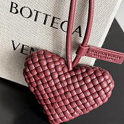 Bottega Veneta Heart Charm Intreccio Nappa Leather Burgundy - 2