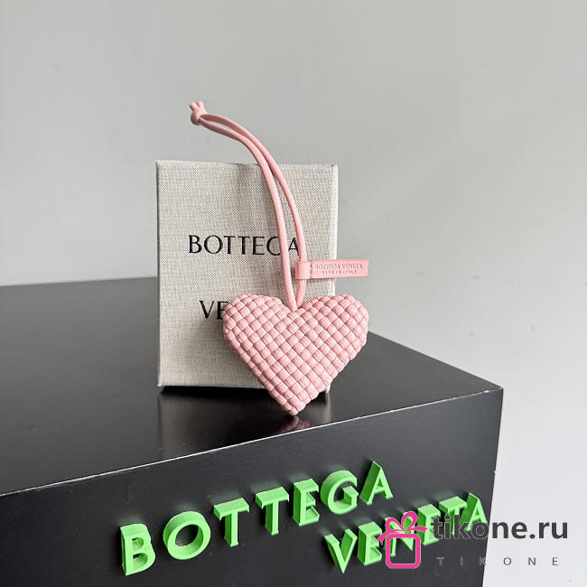 Heart Charm Intreccio Nappa Leather Pink - 1