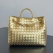 Bottega Veneta Medium Andiamo Foggy Mirror Leather Gold - 32x25x11cm - 1