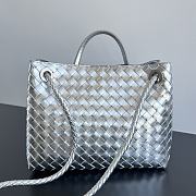 Bottega Veneta Medium Andiamo Foggy Mirror Leather Silver - 32x25x11cm - 5