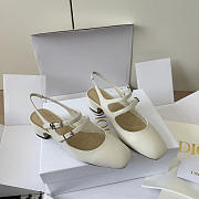 Dior Cherie Slingback Pump White Supple Calfskin 4cm - 1