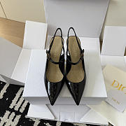 Dior Icon Slingback Pump Black Crinkled Patent Calfskin 8cm - 4