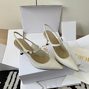 Dior Icon Slingback Pump White Crinkled Patent Calfskin 8cm - 1