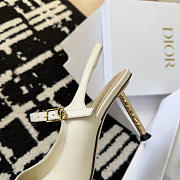 Dior Icon Slingback Pump White Crinkled Patent Calfskin 8cm - 4