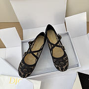 Very Dior Ballet Flat Transparent Mesh Embroidered with Black Millefiori Motif - 2