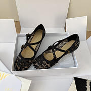 Very Dior Ballet Flat Transparent Mesh Embroidered with Black Millefiori Motif - 6