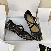 Very Dior Ballet Flat Transparent Mesh Embroidered with Black Millefiori Motif - 4
