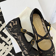 Very Dior Ballet Flat Transparent Mesh Embroidered with Black Millefiori Motif - 5