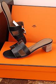 Hermes Oasis Sandal Calfskin Black 5cm - 6
