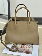 The Row Soft Margaux 12 Bag in Calfskin Leather Beige Brown - 30.5x23x19cm - 1