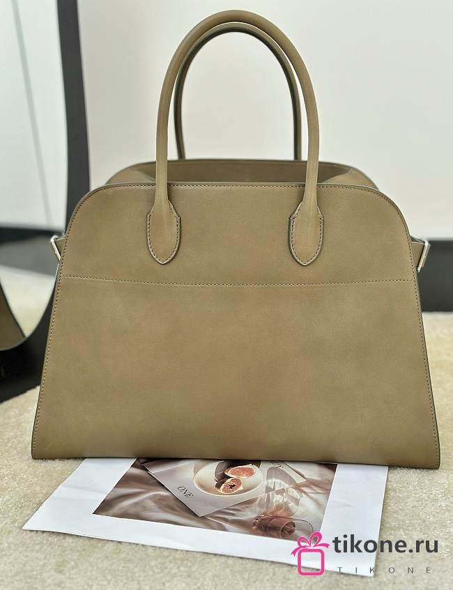 The Row Soft Margaux 15 Bag in Calfskin Leather Beige Brown - 38x24x27cm - 1