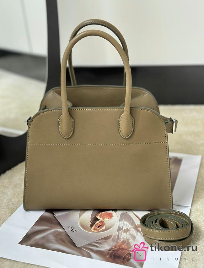 The Row Soft Margaux 10 Bag in Calfskin Leather Beige Brown - 25.5x18x19cm - 1