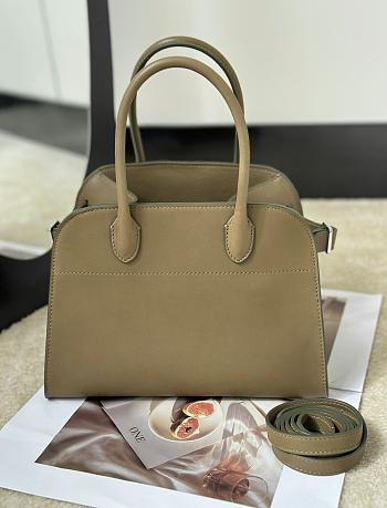 The Row Soft Margaux 10 Bag in Calfskin Leather Beige Brown - 25.5x18x19cm