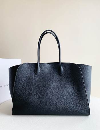 The Row Marlo 17 Bag in Textured Calfskin Leather Black - 43x30.5x16cm