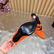 YSL Emilie Mules In Satin Crepe In Orange 11cm - 6