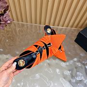 YSL Emilie Mules In Satin Crepe In Orange 11cm - 4