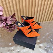 YSL Emilie Mules In Satin Crepe In Orange 11cm - 3