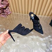 YSL Emilie Mules In Satin Crepe In Black 11cm - 3