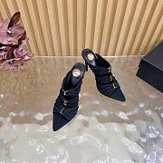 YSL Emilie Mules In Satin Crepe In Black 11cm - 2