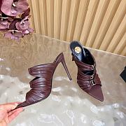 YSL Emilie Mules In Smooth Leather In Brown 11cm - 3