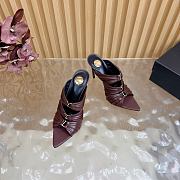 YSL Emilie Mules In Smooth Leather In Brown 11cm - 4