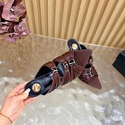 YSL Emilie Mules In Smooth Leather In Burgundy 11cm - 5