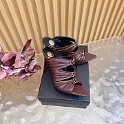 YSL Emilie Mules In Smooth Leather In Burgundy 11cm - 2